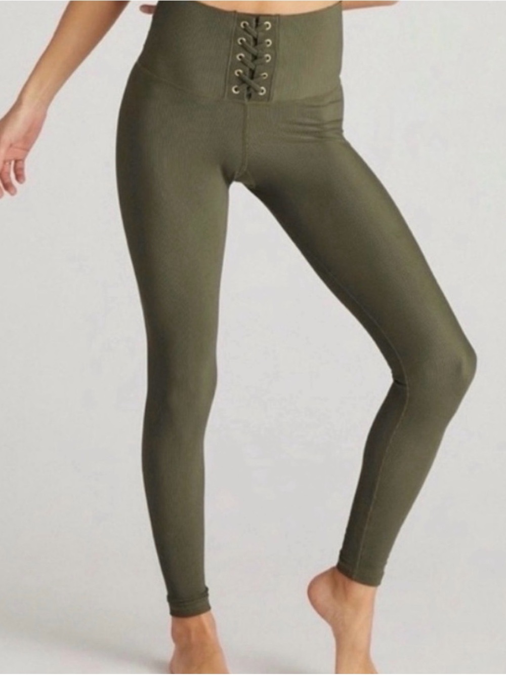 Strut-this Lace-Up Ribbed Leggings